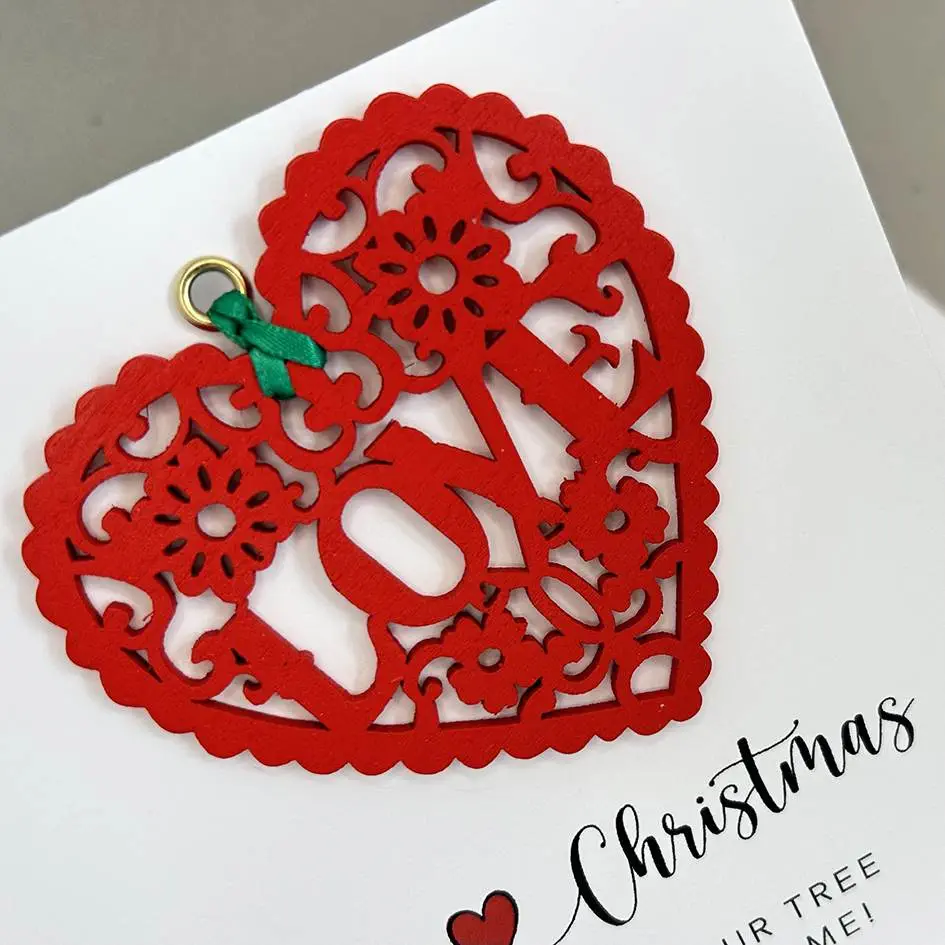 Love Heart Christmas Tree Decoration Card - Image 2