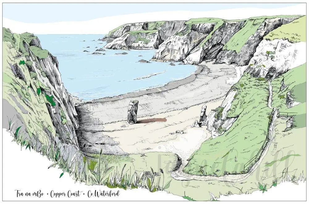 Tra na mBo, Copper Coast, Co. Waterford - Art Card